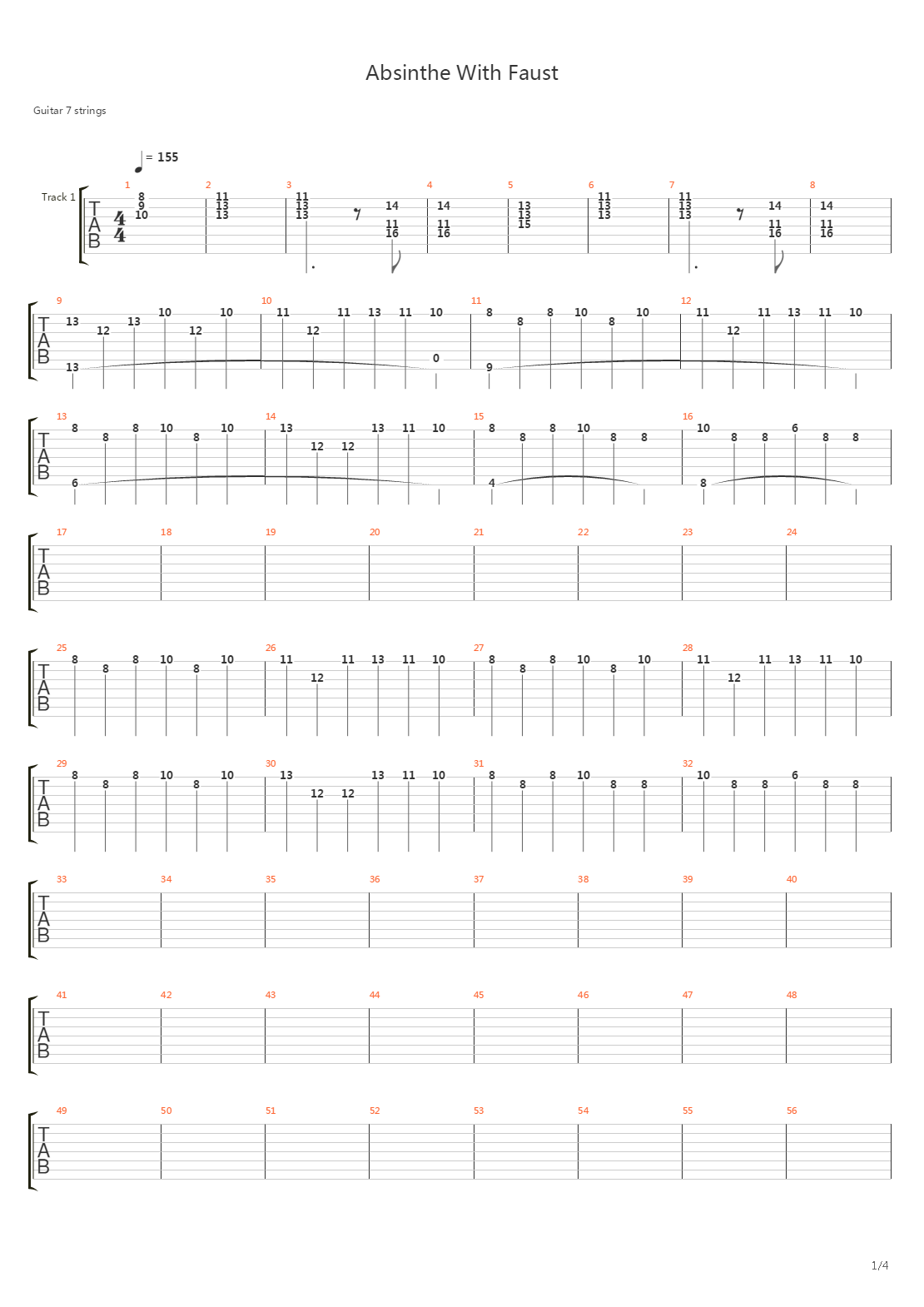 Absinthe With Faust吉他谱