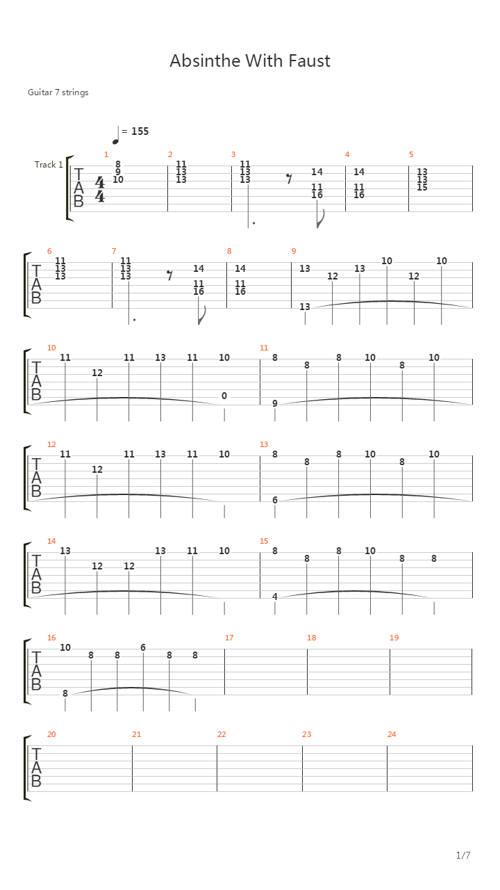 Absinthe With Faust吉他谱