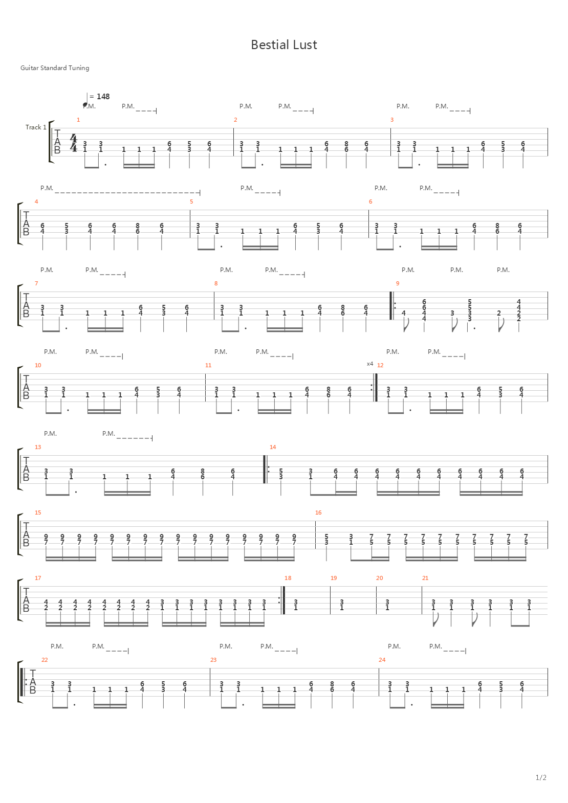 Bestial Lust吉他谱