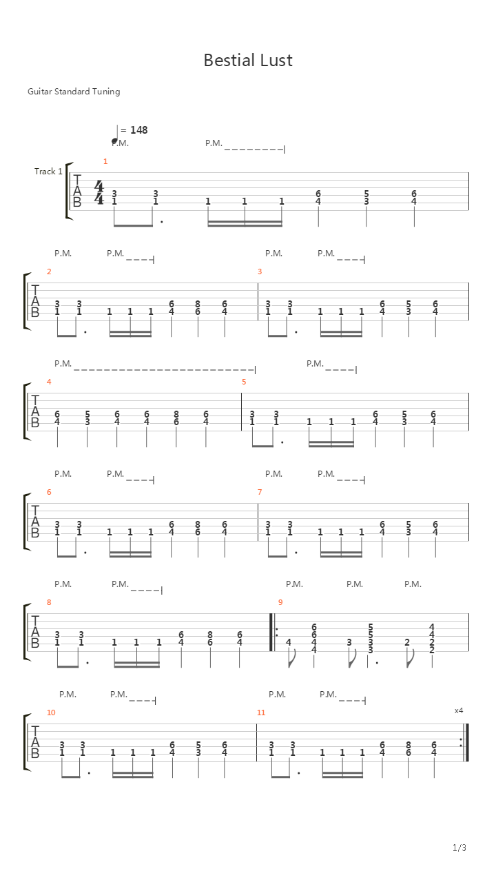 Bestial Lust吉他谱