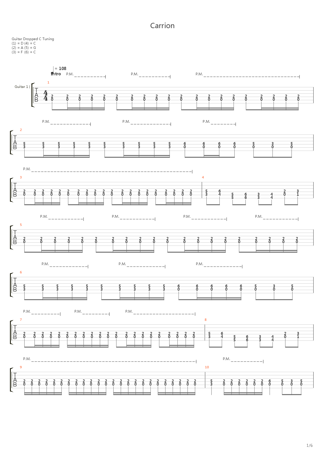 Carrion吉他谱