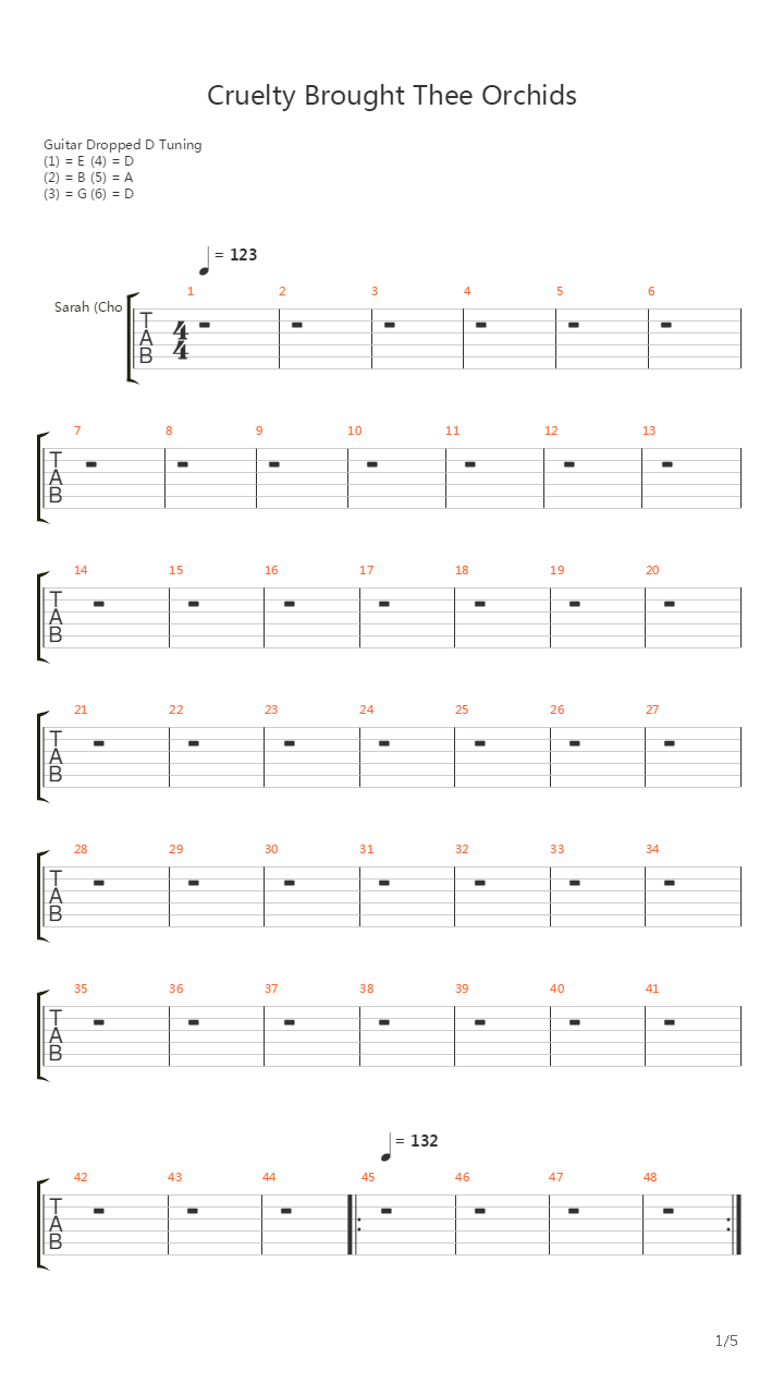 Cruelty Brought Thee Orchids吉他谱