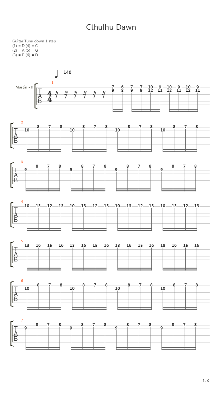 Cthulhu Dawn吉他谱