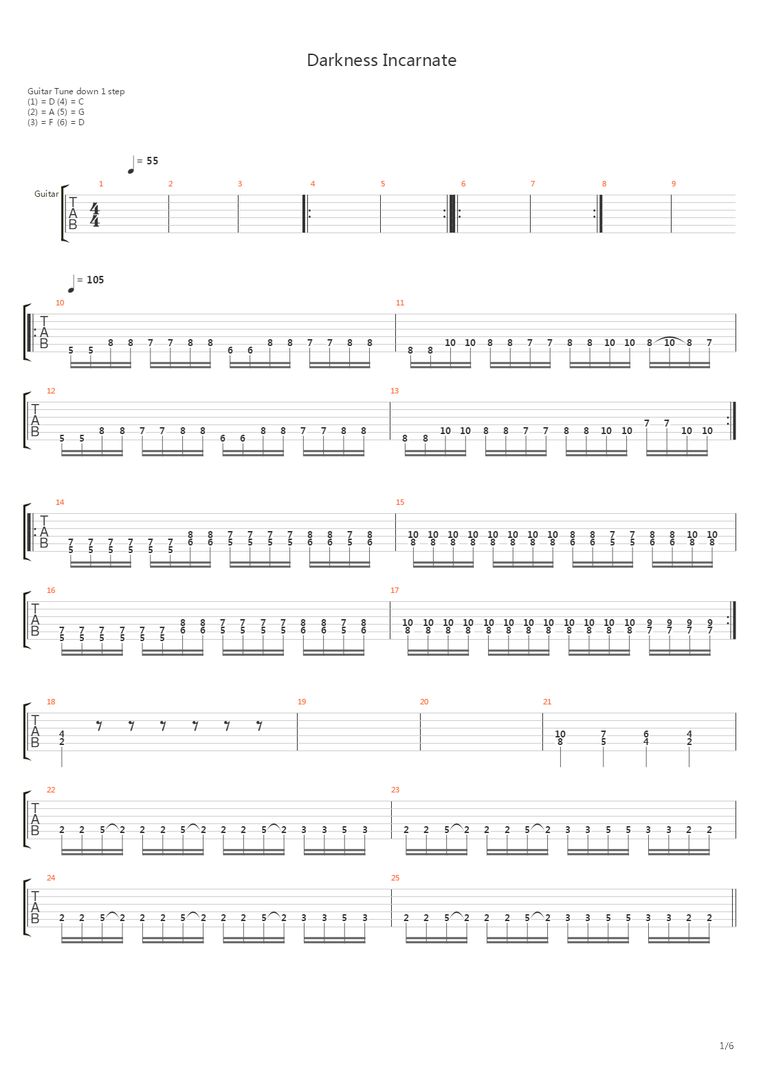 Darkness Incarnate吉他谱