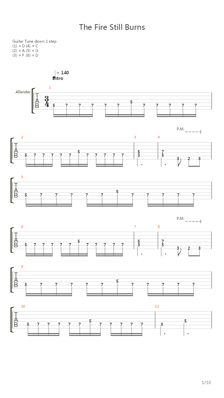Fire Still Burns吉他谱