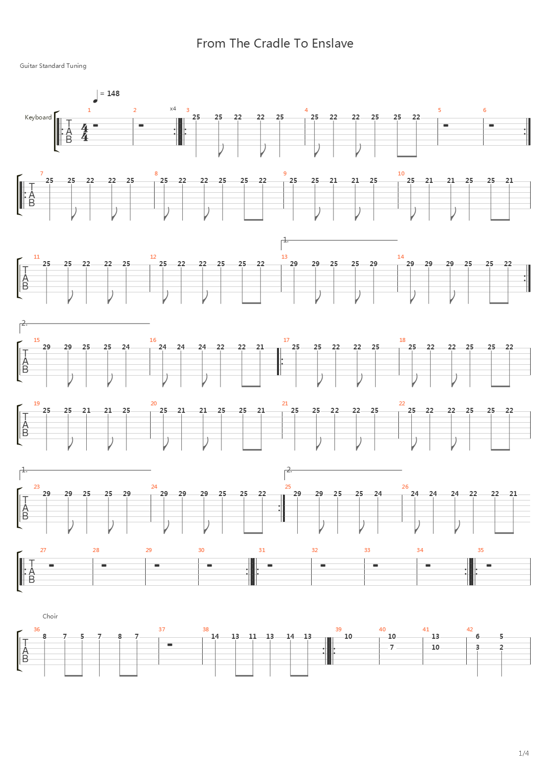 From The Cradle To Enslave吉他谱