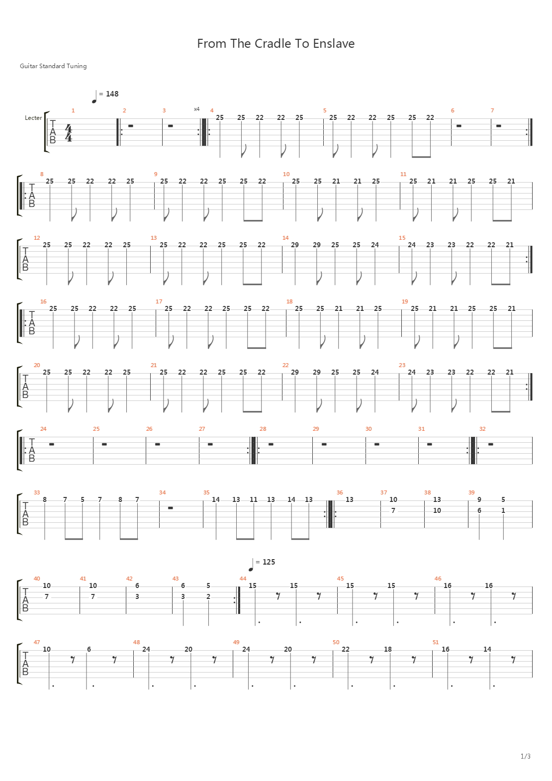 From The Cradle To Enslave吉他谱