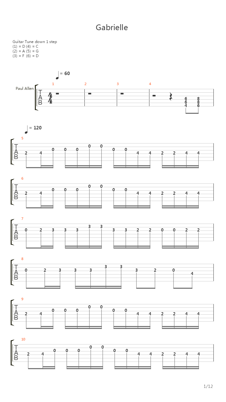 Gabrielle吉他谱