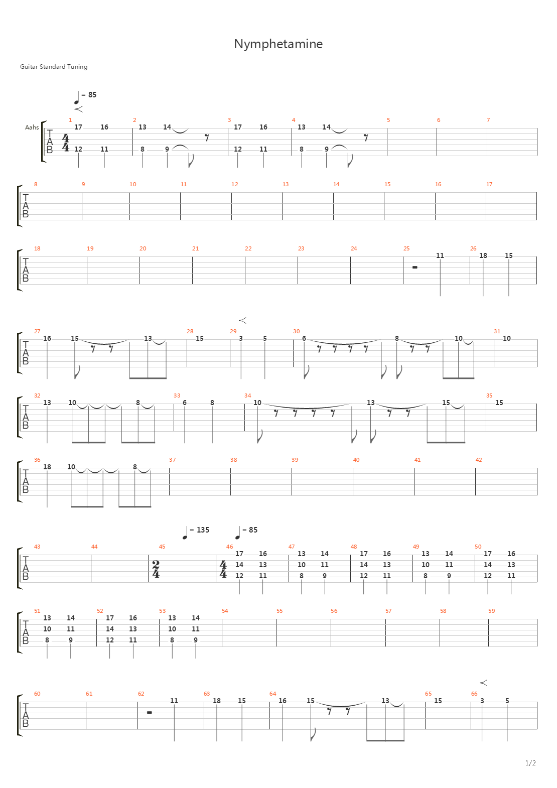 Nymphetamine吉他谱