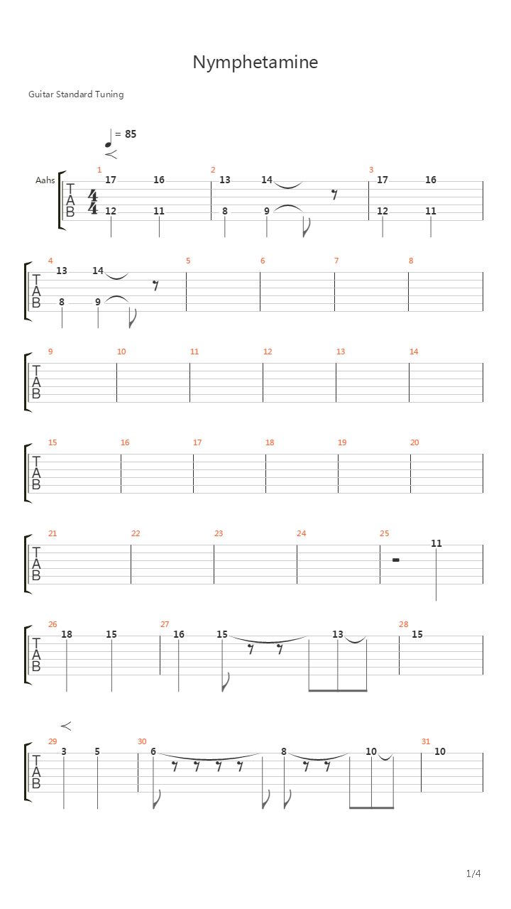 Nymphetamine吉他谱