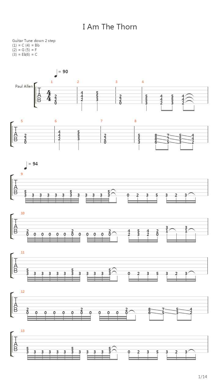 I Am The Thorn吉他谱