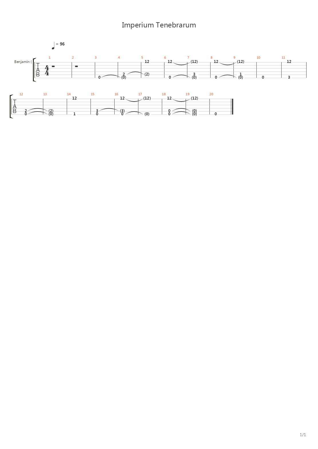 Imperium Tenebraum吉他谱