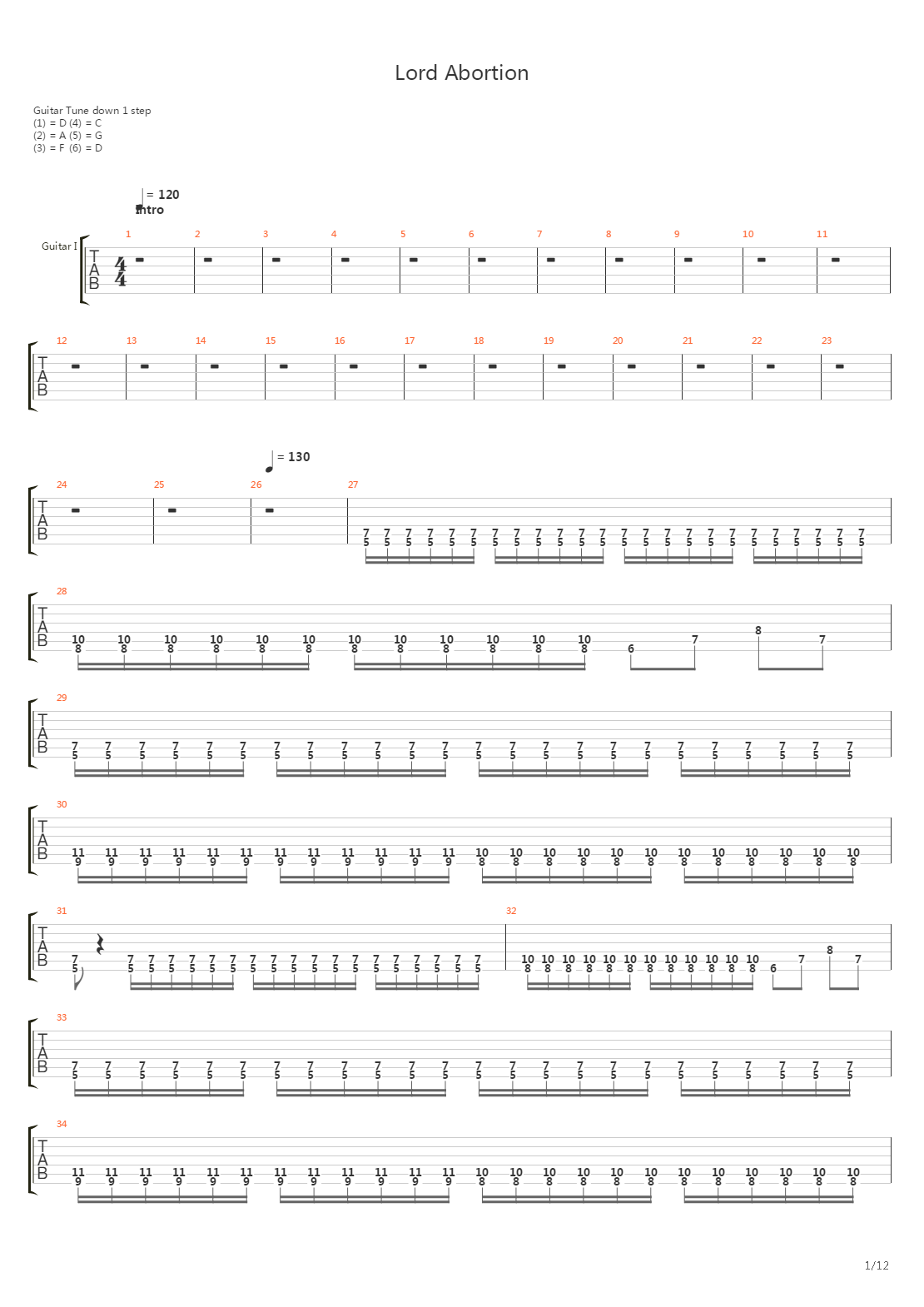Lord Abortion吉他谱