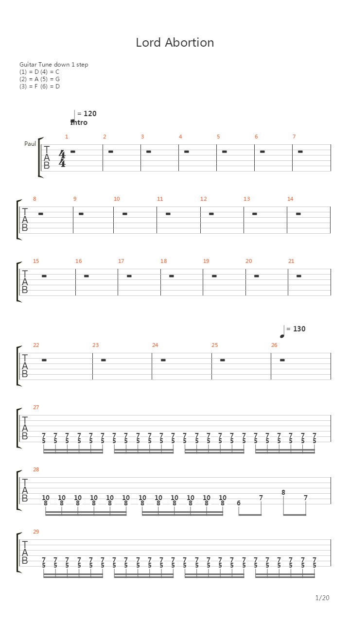 Lord Abortion吉他谱