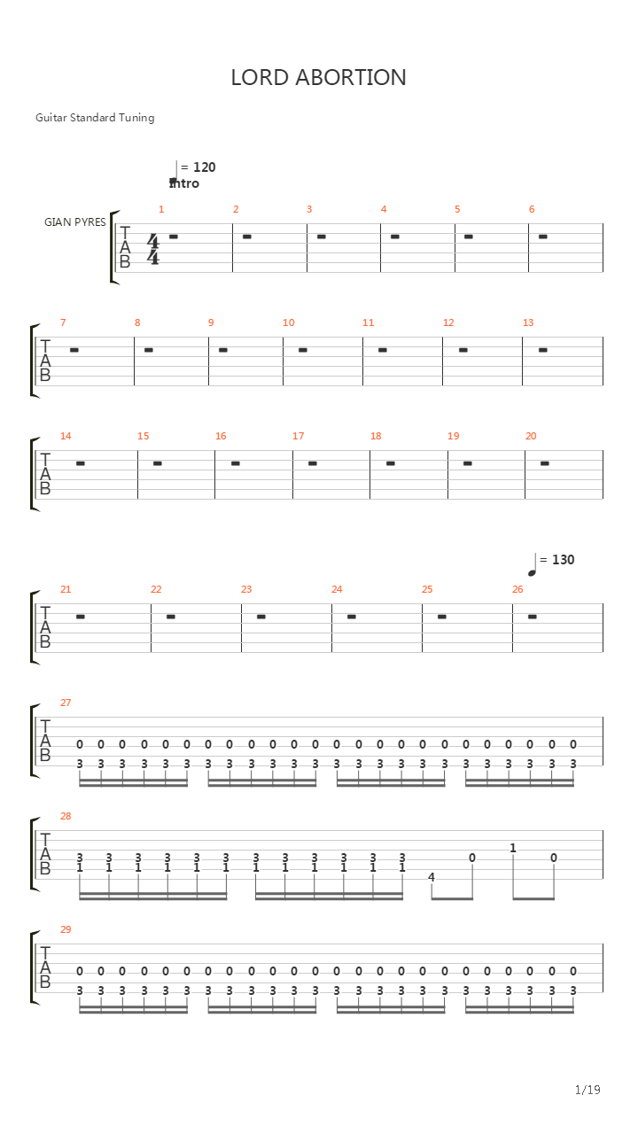 Lord Abortion吉他谱