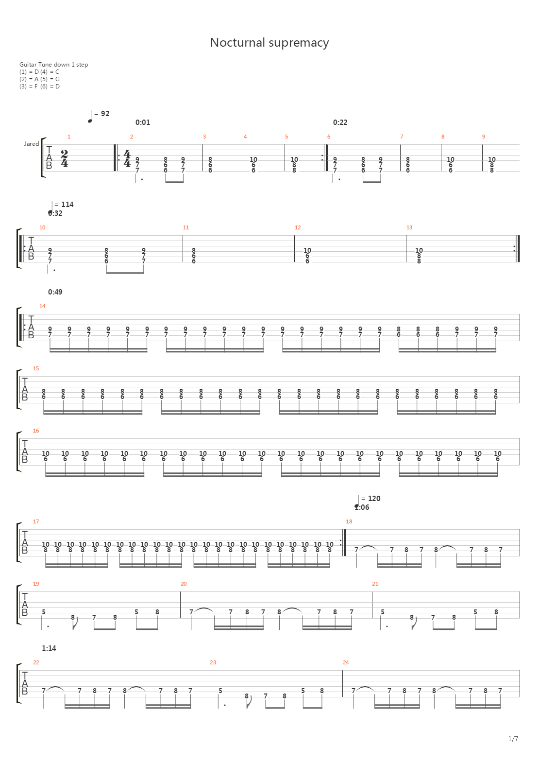 Nocturnal Supremacy吉他谱