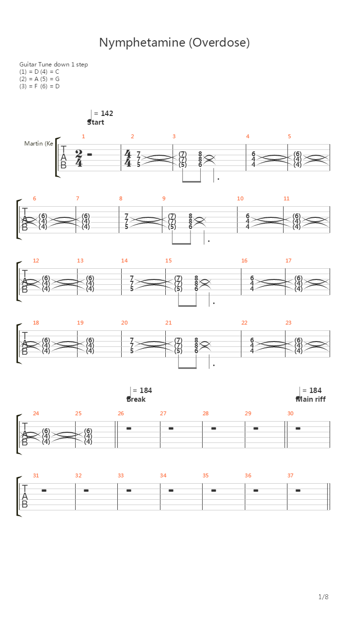 Nymphetamine吉他谱
