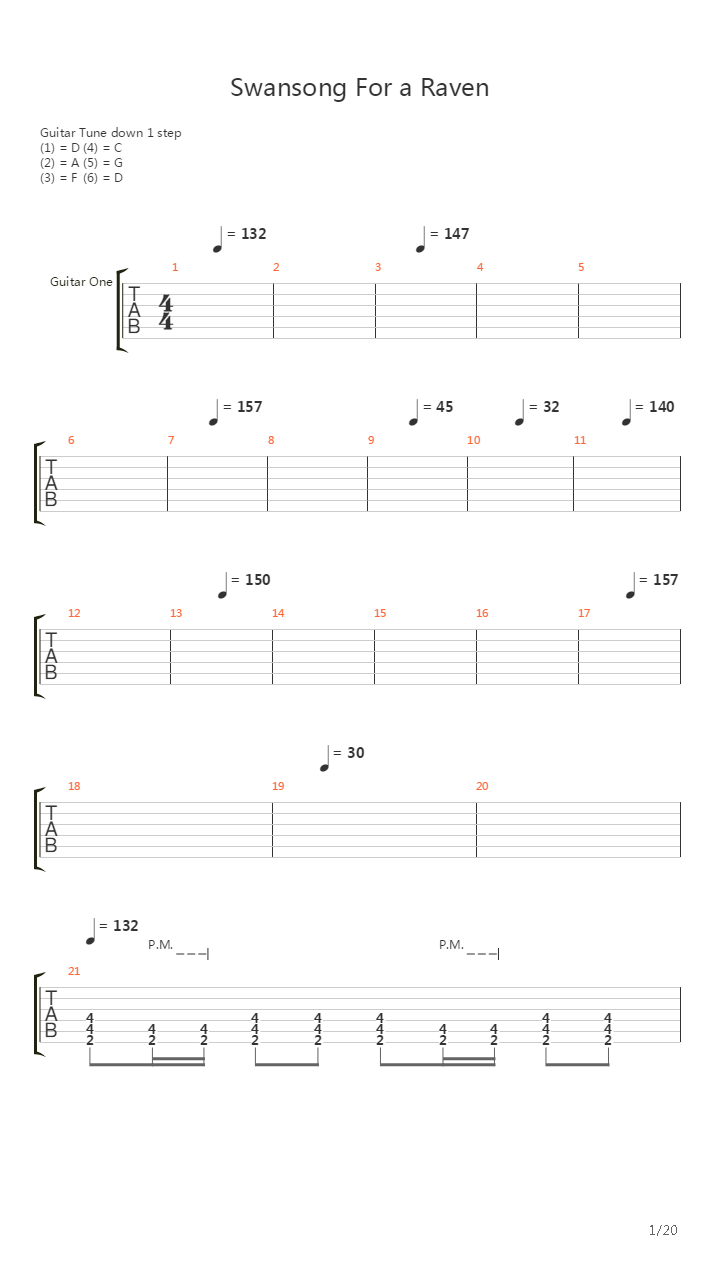 Swansong For A Raven吉他谱