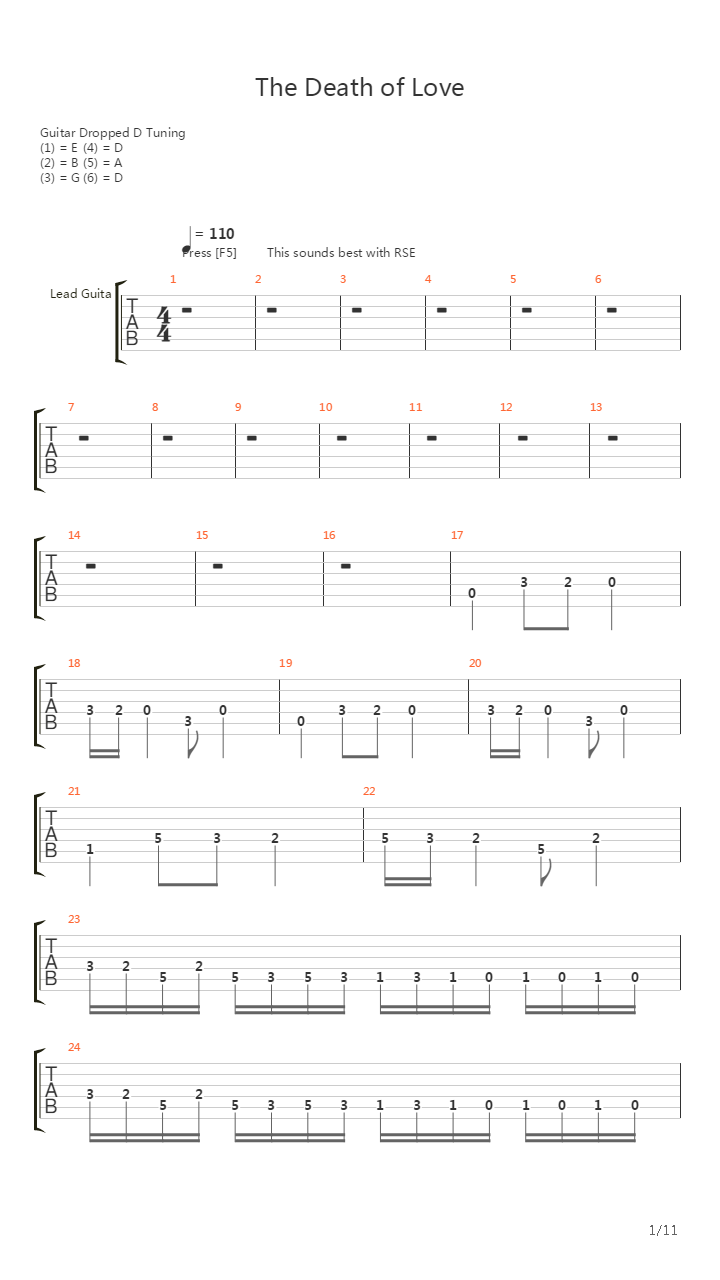 The Death Of Love吉他谱