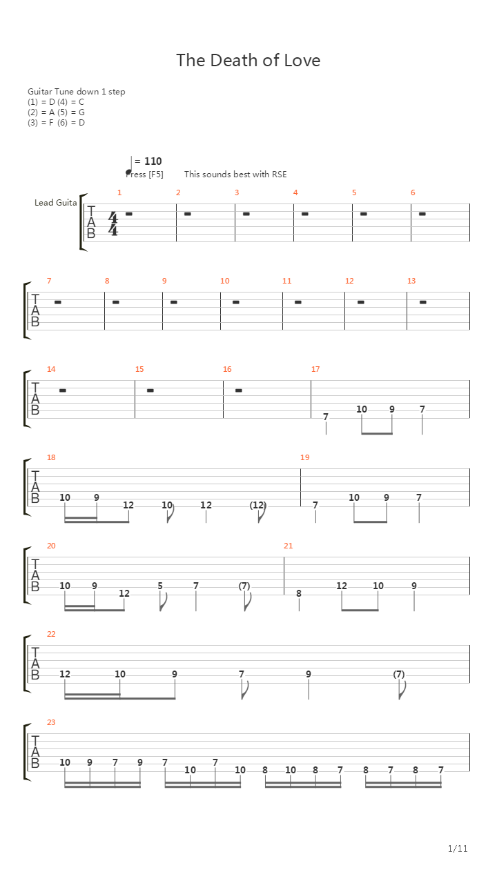 The Death Of Love吉他谱
