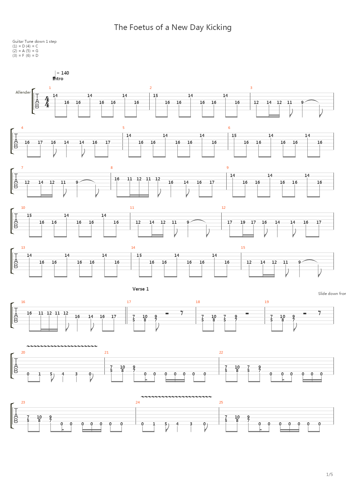 The Foetus Of A New Day Kicking吉他谱
