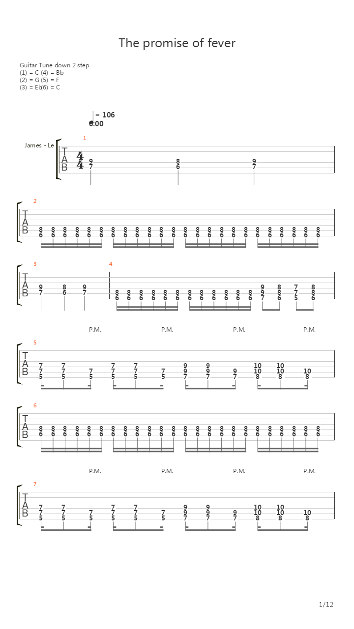 The Promise Of Fever吉他谱