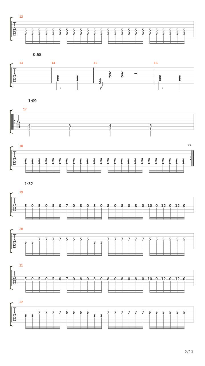 Thirteen Autumns And A Widow吉他谱