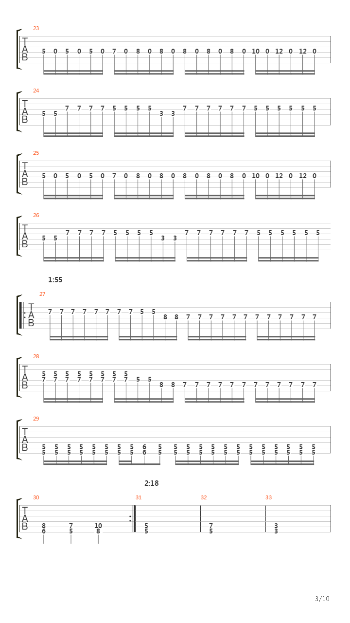 Thirteen Autumns And A Widow吉他谱