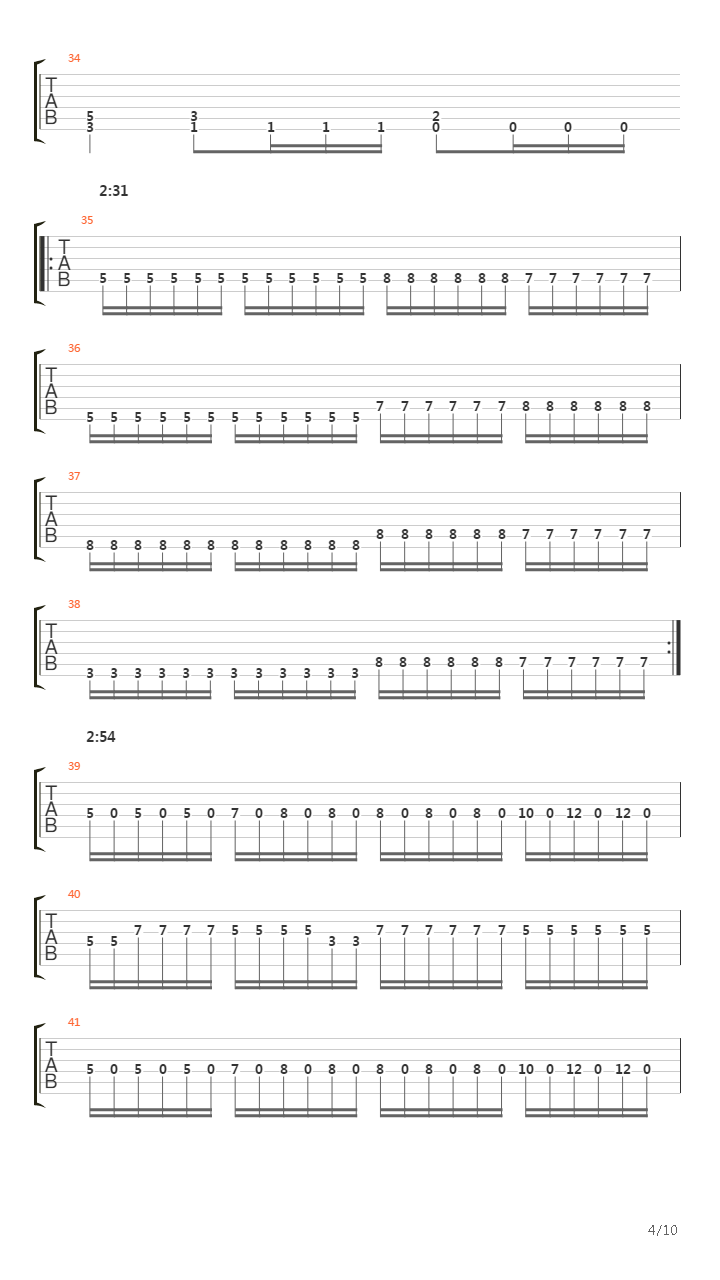 Thirteen Autumns And A Widow吉他谱
