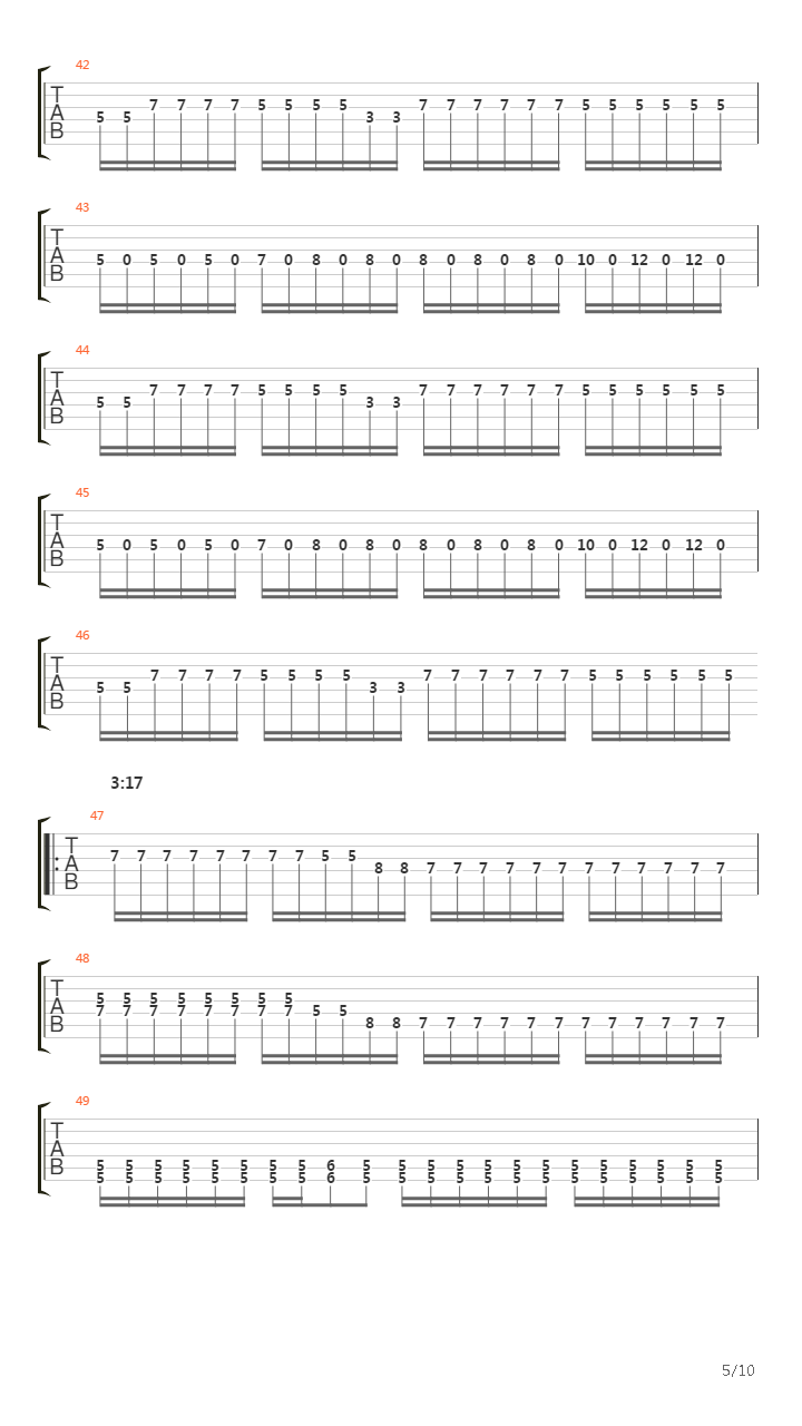 Thirteen Autumns And A Widow吉他谱