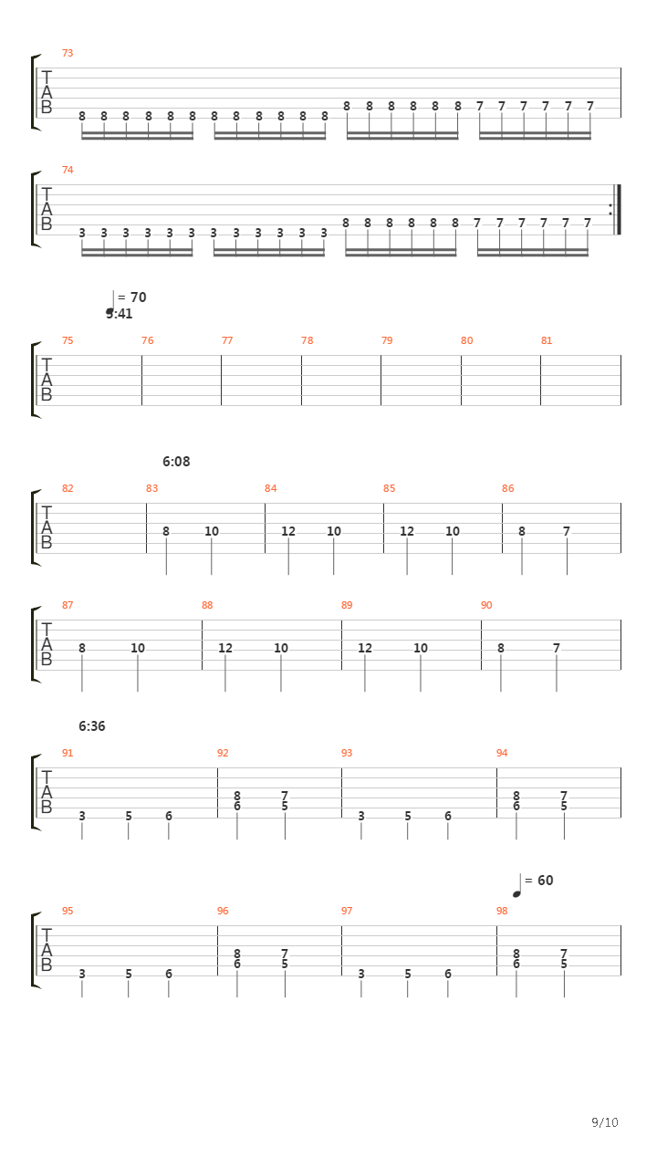 Thirteen Autumns And A Widow吉他谱