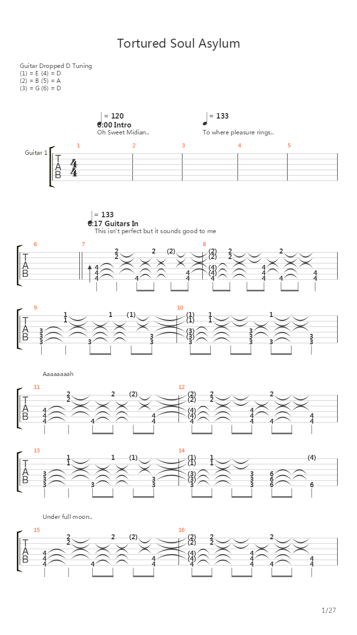 Tortured Soul Asylum吉他谱