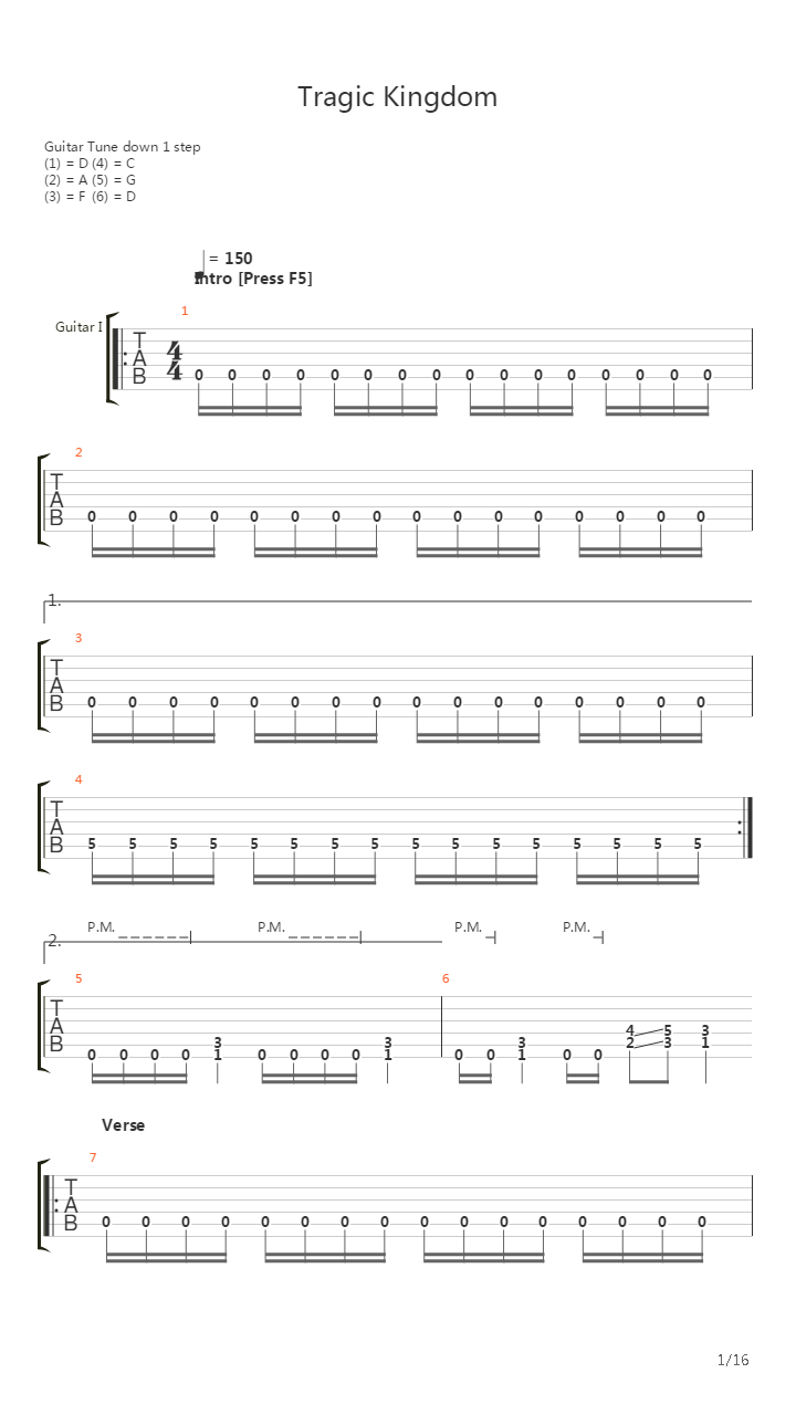 Tragic Kingdom吉他谱