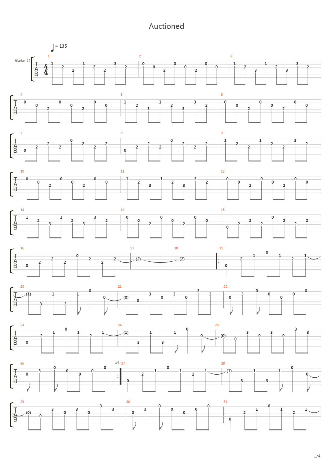 Auctioned吉他谱