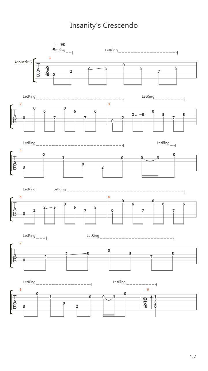 Insanitys Crescendo吉他谱