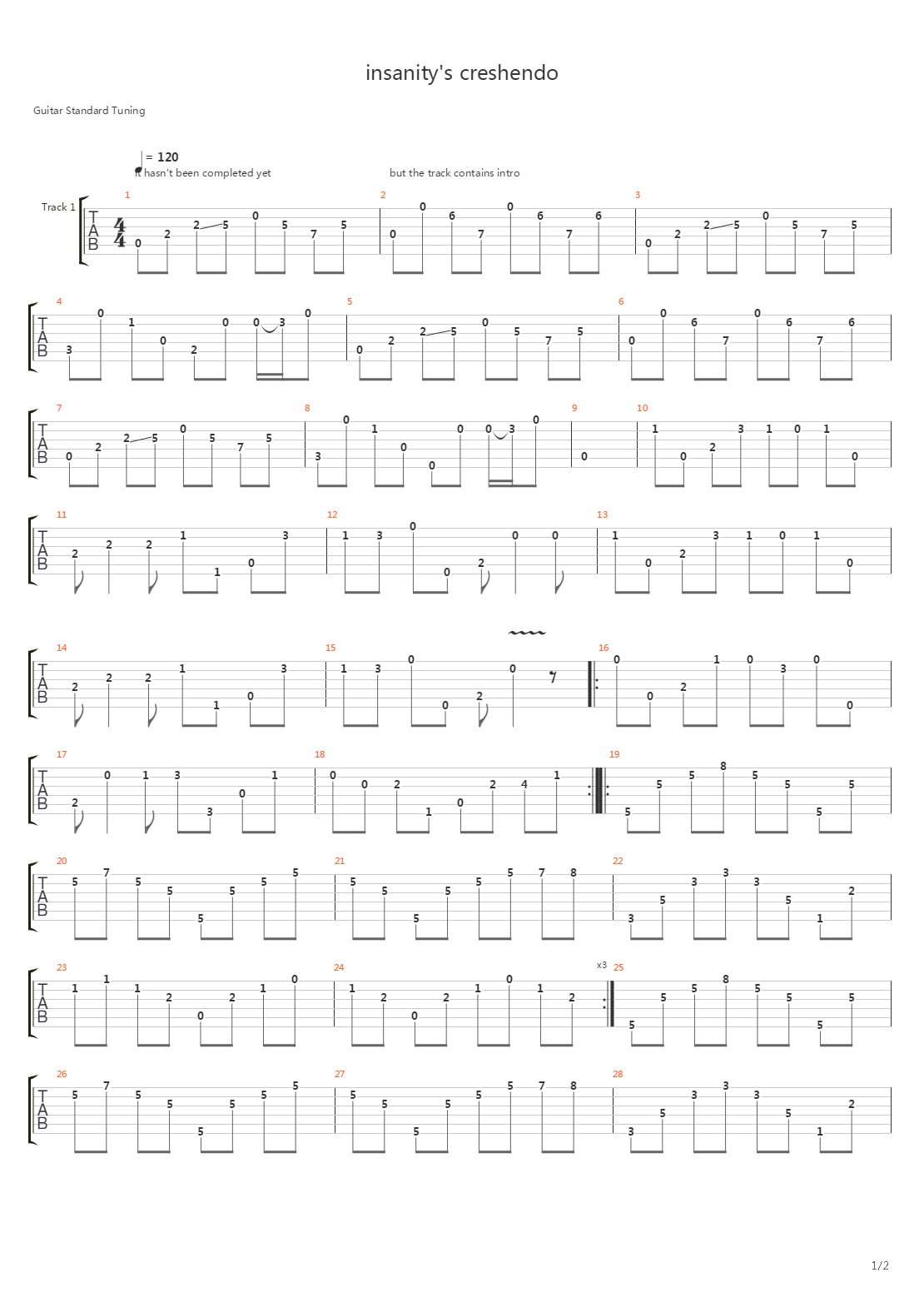 Insanitys Creshendo吉他谱