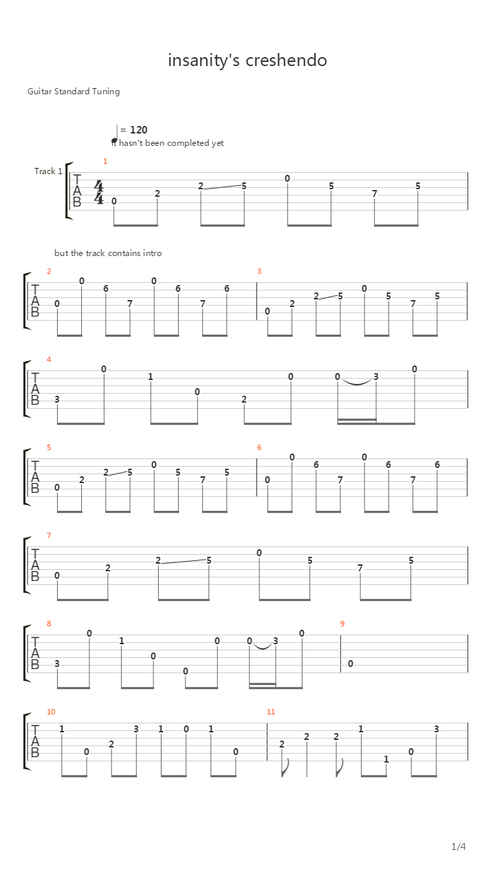 Insanitys Creshendo吉他谱