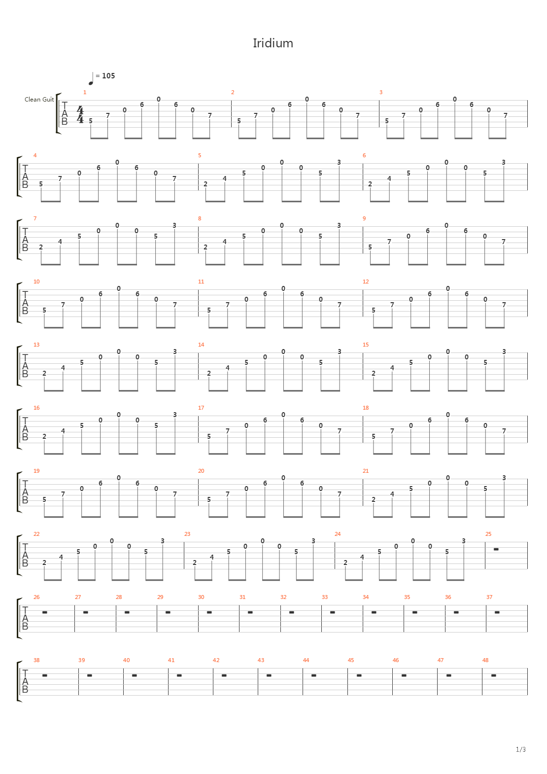 Iridium吉他谱