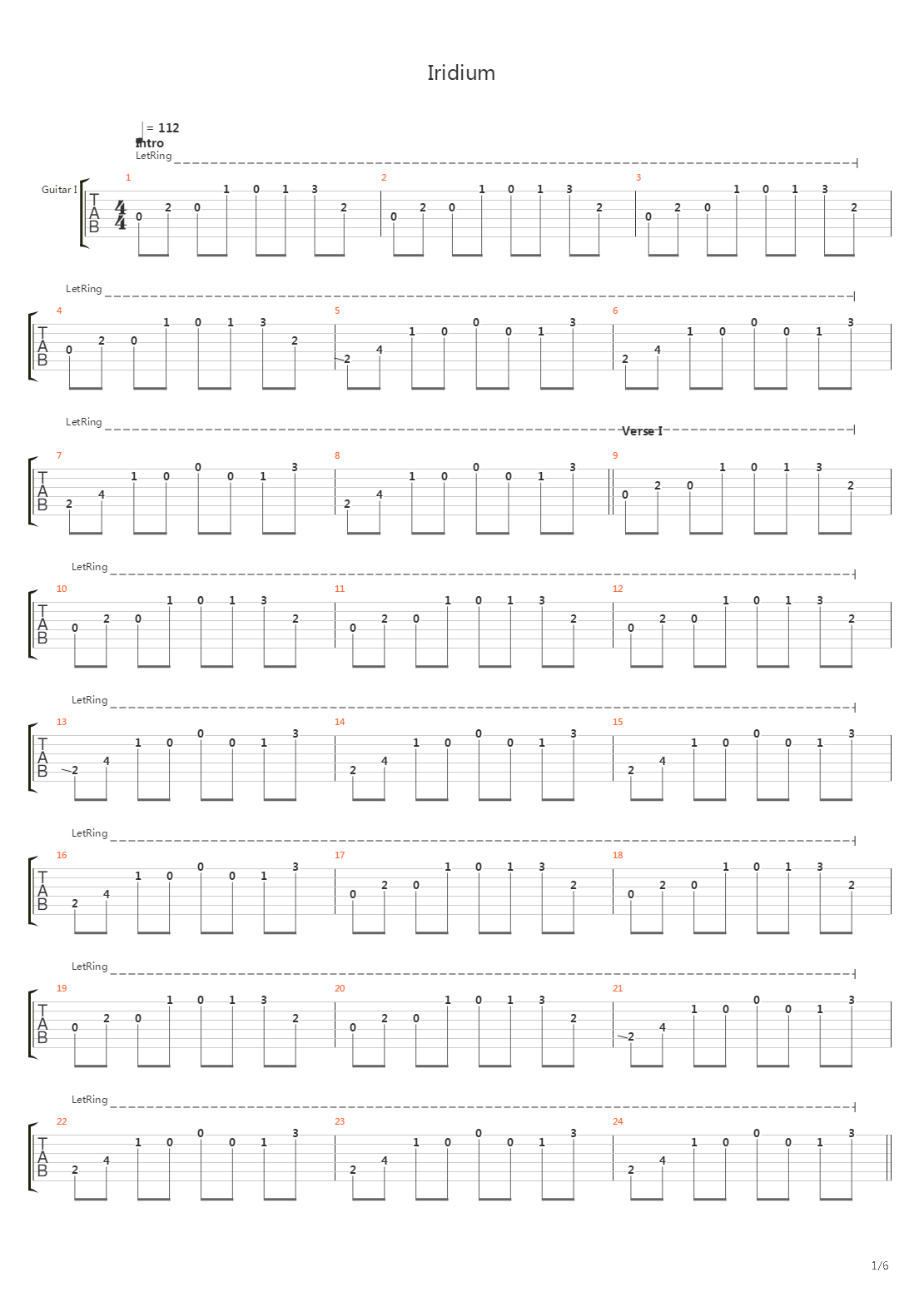 Iridium吉他谱