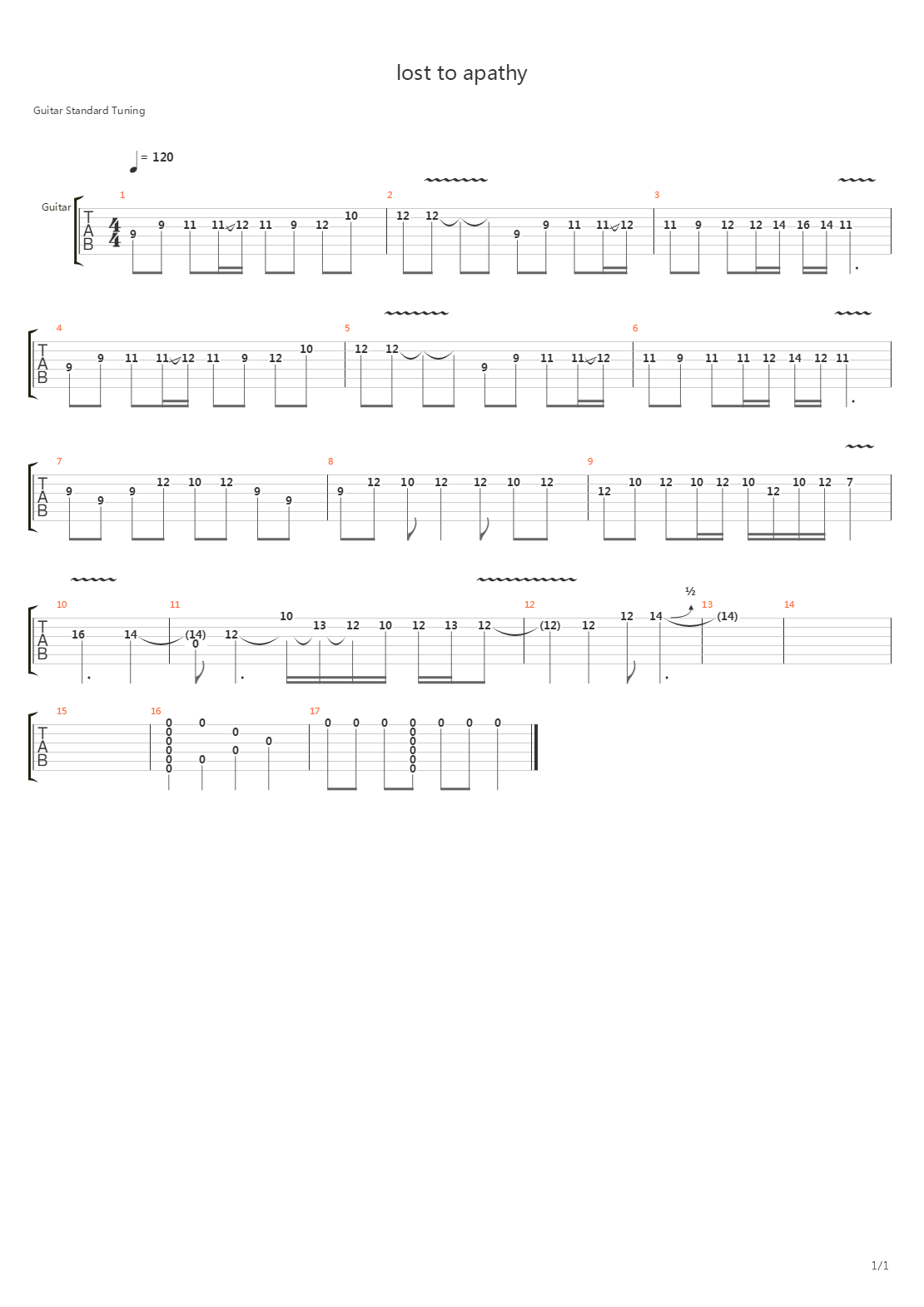 Lost To Apathy吉他谱