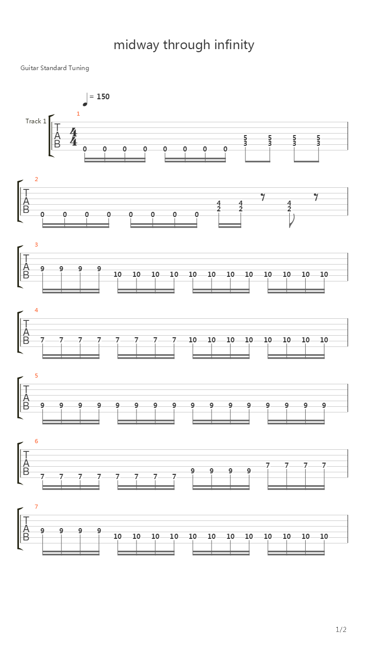 Midway Through Infinity吉他谱