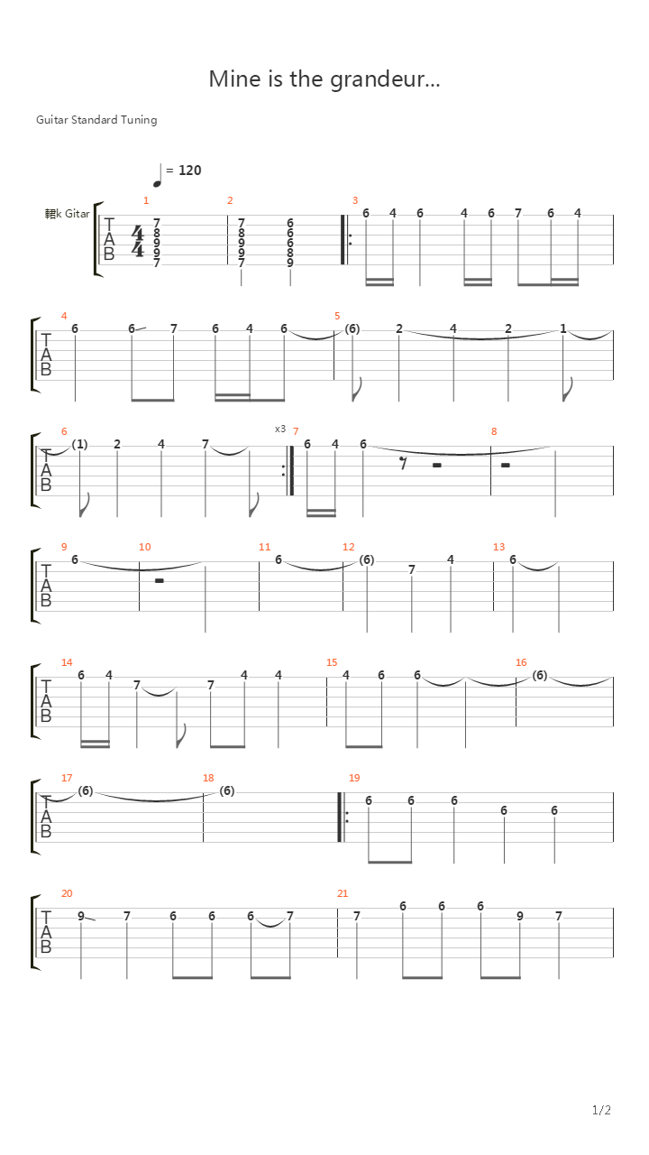 Mine Is The Grendeur吉他谱