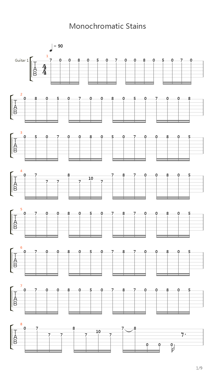 Monochromatic Stains吉他谱