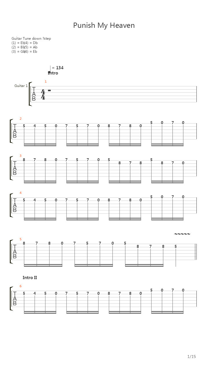 Punish My Heaven吉他谱