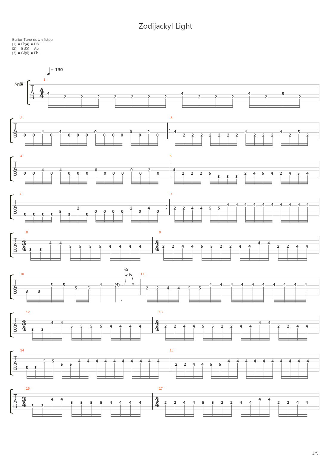 Zodijackyl Light吉他谱