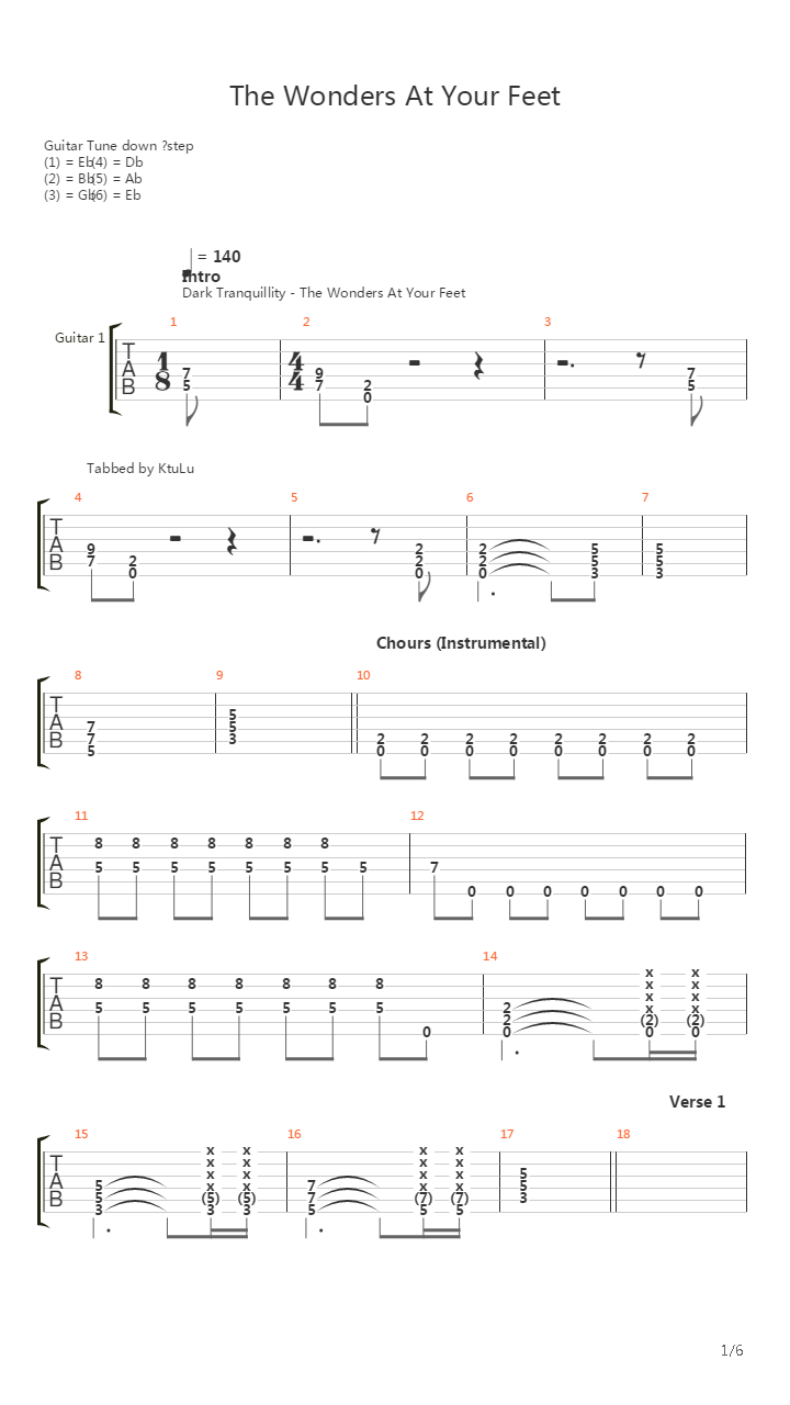 The Wonders At Your Feet吉他谱