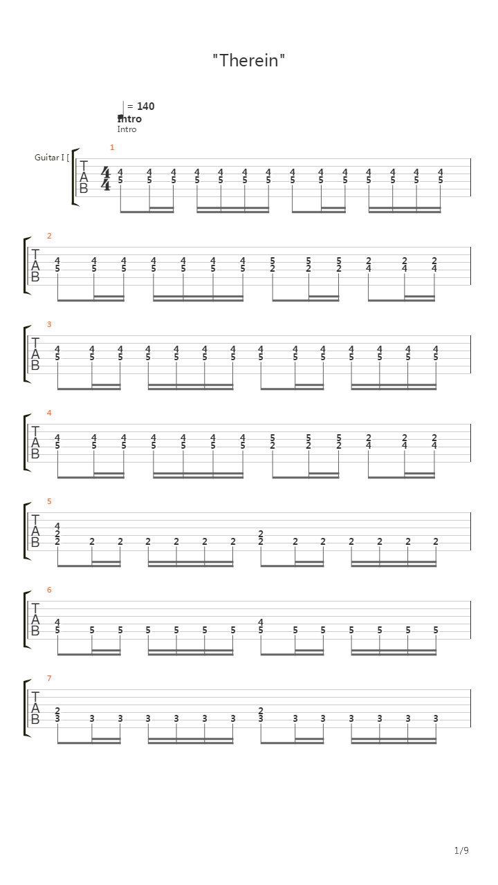 Therein吉他谱
