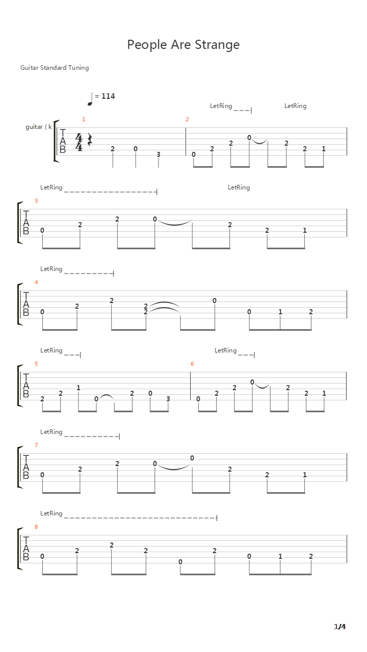 People Are Strange吉他谱