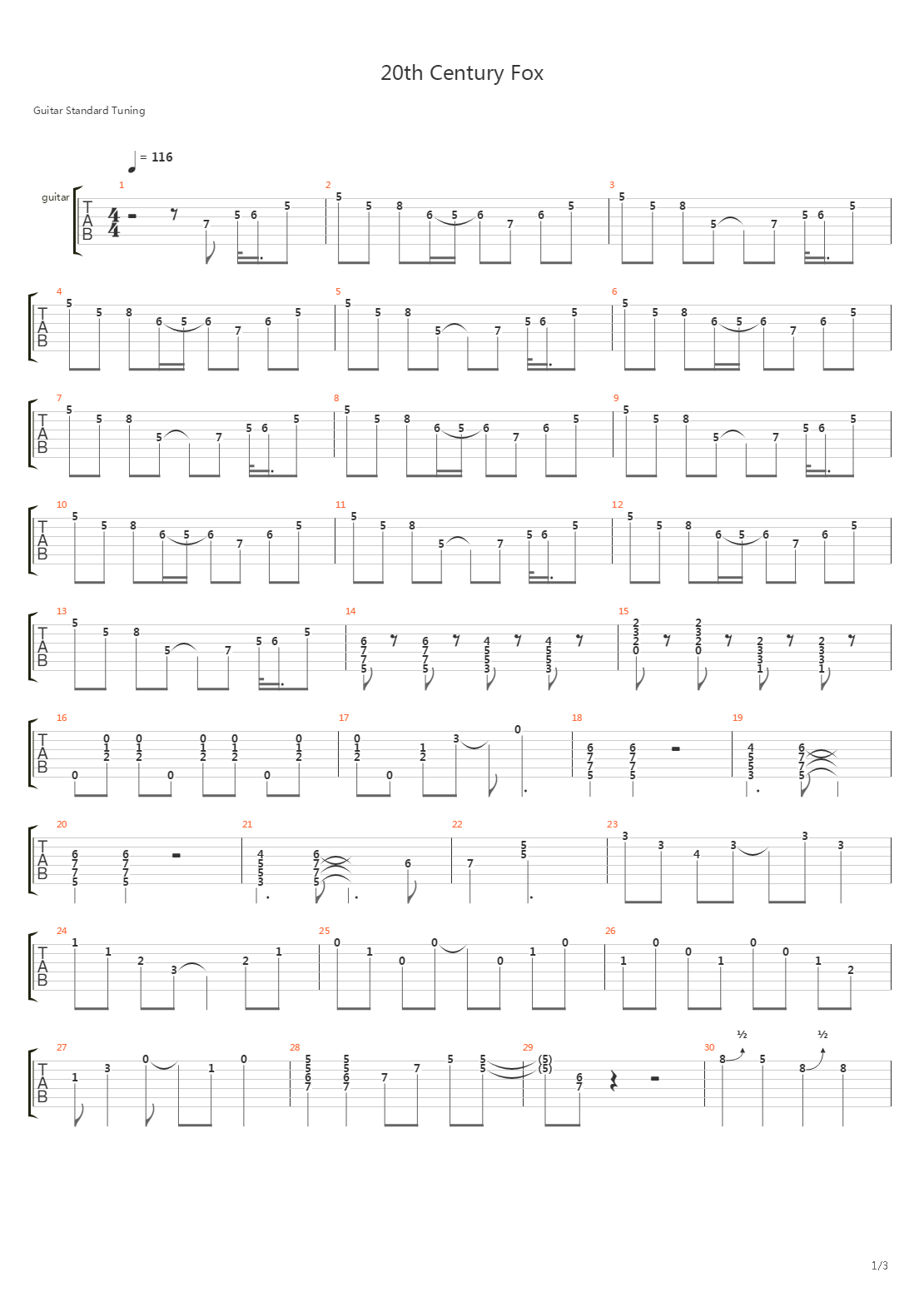 20th Century Fox吉他谱