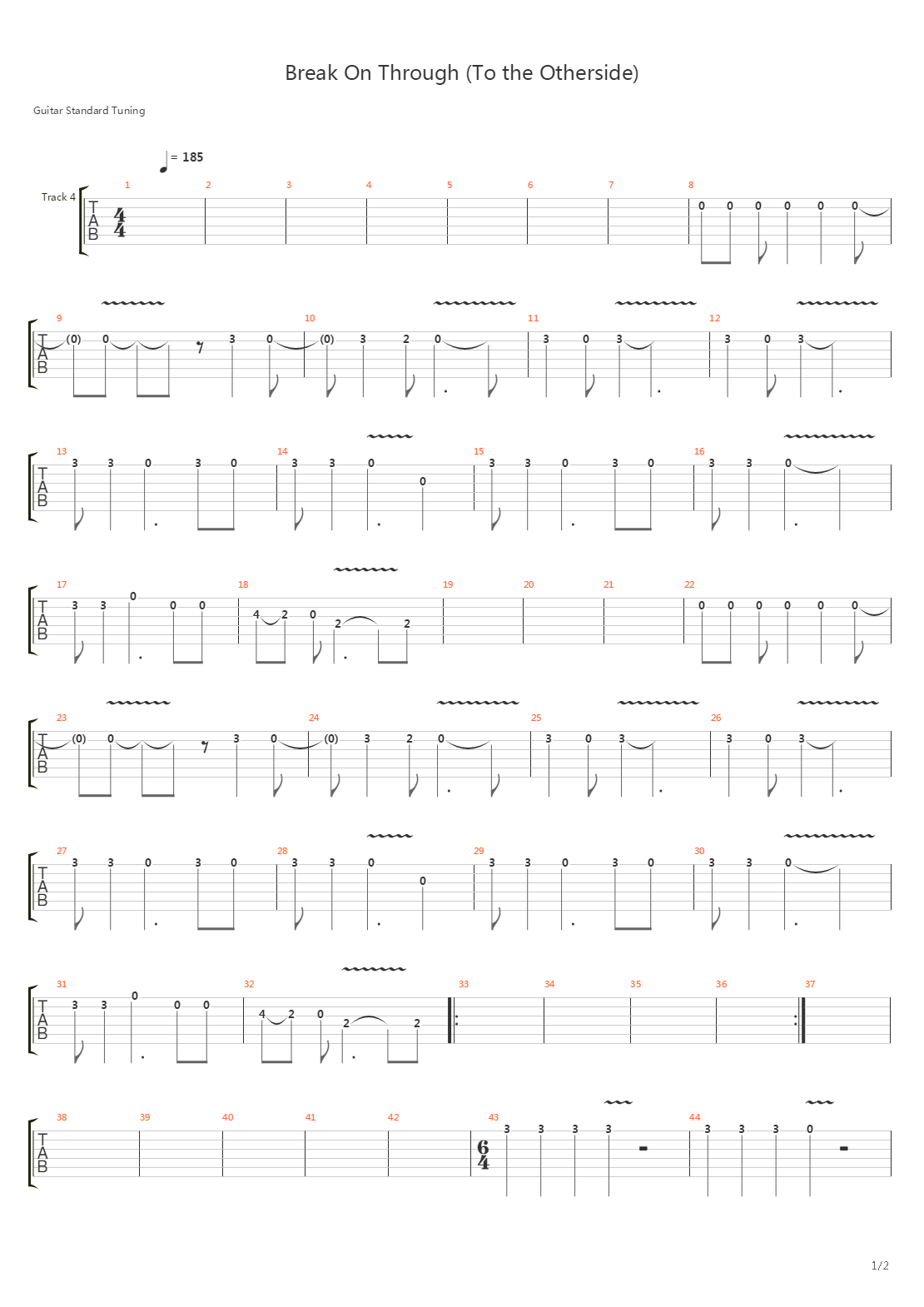 Break On Through吉他谱